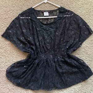 Heart Soul Lace Black Blouse